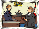 Barrister infront of the defendant